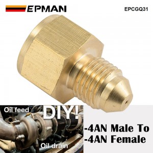 EPMAN Brass AN4 Inline Turbo Oil Feed Inlet Restrictor Fitting -4AN Male To -4AN Female 0.035" EPCGQ31