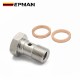 EPMAN Performance Banjo Bolt Single Stainless Steel 7/16" x 20 UNF, -4 AN JIC / -3 AN / M10 / M12 Turbo Brake Line Universal