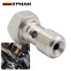 EPMAN Performance Banjo Bolt Single Stainless Steel 7/16" x 20 UNF, -4 AN JIC / -3 AN / M10 / M12 Turbo Brake Line Universal