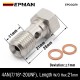 EPMAN Performance Banjo Bolt Single Stainless Steel 7/16" x 20 UNF, -4 AN JIC / -3 AN / M10 / M12 Turbo Brake Line Universal