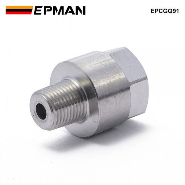 EPMAN 1/8" NPT Male to M10x1.0 Female Stainless Steel Oil Pressure Gauge Flare Union Adapter EPCGQ91