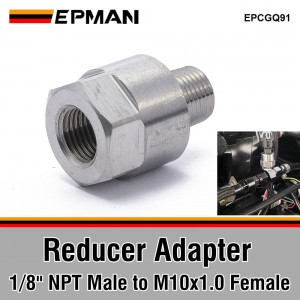 EPMAN 1/8" NPT Male to M10x1.0 Female Stainless Steel Oil Pressure Gauge Flare Union Adapter EPCGQ91