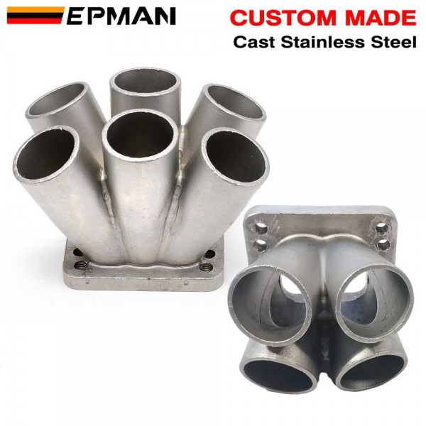 EPMAN Cast Stainless Steel 6-1 4-1 Turbo Header Manifold Merge Collecttor T3 T4 Flange EPMAN Cast Stainless Steel 6-1 4-1 Turbo Header Manifold Merge Collecttor T3 T4 Flange