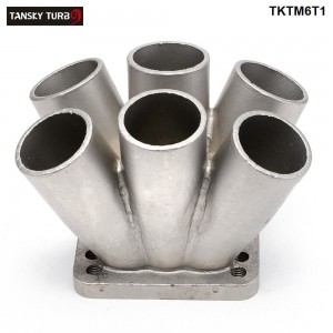 TANSKY -1PC Cast Stainless Steel 304  6-1 Turbo Header Manifold Merge Collecttor T3 T4 Turbo TKTM6T1