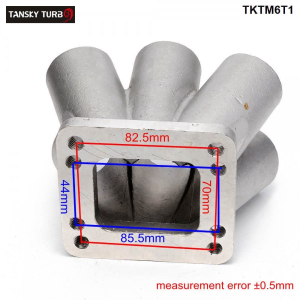 TANSKY -1PC Cast Stainless Steel 304  6-1 Turbo Header Manifold Merge Collecttor T3 T4 Turbo TKTM6T1