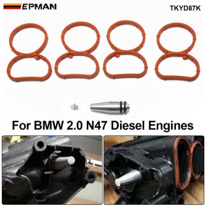 EPMAN Intake Swirl Flap Delete Blank Plug Bung Metal With Manifold Gaskets Removal Repair Kit For BMW N47 TKYD87K