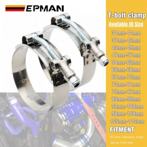 EPMAN 1Pair/Unit 43mm-113mm Stainless Steel Silicone Turbo Hose Coupler T Bolt Super Clamp Kit EP-KG