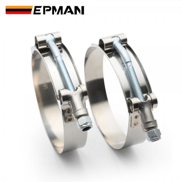 EPMAN 1Pair/Unit 43mm-113mm Stainless Steel Silicone Turbo Hose Coupler T Bolt Super Clamps For 1.5", 1.75", 2.0", 2.25", 2.5", 2.75", 3.0", 3.5", 4" Silicone Hoes