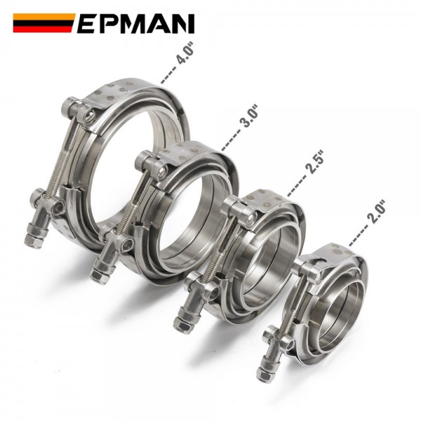 EPMAN Universal Upgraded 2",2.25",2.5",2.75",3",3.25",3.5",3.75",4",4.5" Auto Parts V-band Clamp Kit For Turbo, Exhaust Pipes EP-VKG