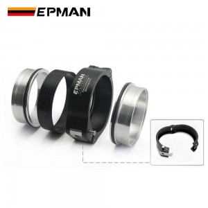 EPMAN Exhaust Pinless Hanger Type V-band Clamp w Flange System Assembly For 2.5" 63mm / 3" 76mm / 3.5" 89mm / 4" 102mm Radiator Intercooler Hose Wastegate Flanges Turbo Dump Pipe 