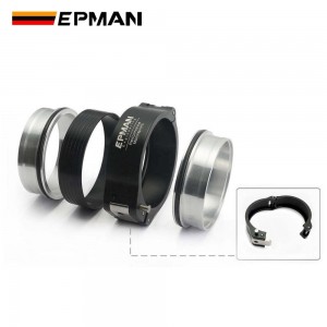 EPMAN Exhaust Pinless Hanger Type V-band Clamp w Flange System Assembly For 3" 76mm Radiator Intercooler Hose Wastegate Flanges Turbo Dump Pipe EPCCK76SA