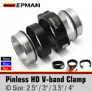 EPMAN Exhaust Pinless Hanger Type V-band Clamp w Flange System Assembly For 3" 76mm Radiator Intercooler Hose Wastegate Flanges Turbo Dump Pipe EPCCK76SA