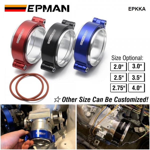 EPMAN HD Exhaust V-band Clamp w Flange System Assembly Anodized Clamp For 2.0", 2.5", 2.75", 3.0", 3.5" or 4.0" OD Turbo Dump Pipe EPKKA EPMAN HD Exhaust V-band Clamp w Flange System Assembly Anodized Clamp For 2.0", 2.5", 2.75", 3.0", 3.5" or 4.0" OD Turbo Dump Pipe EPKKA