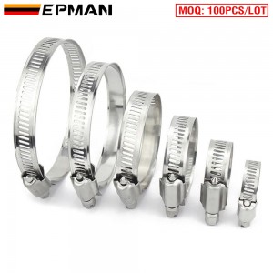 TANSKY 100PCS/LOT Screw Worm Drive Hose Clamp 201 Stainless Steel Hose Hoop Pipe Clamp Clip