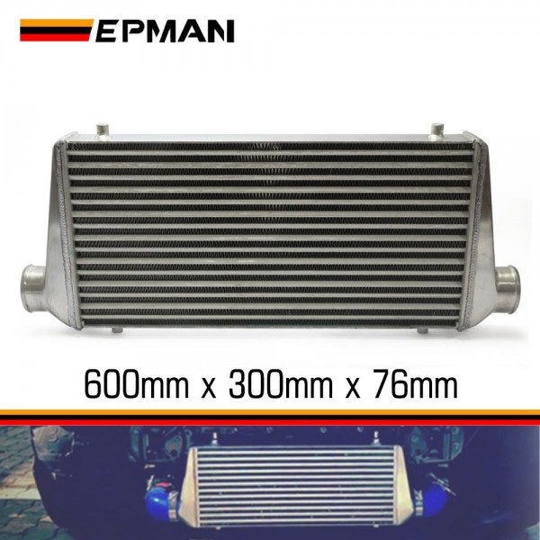 EPMAN Front Mount 600*300*76 mm Full Aluminum Universal Intercooler Inlet/Outlet diameter: 63mm/76mm EPMAN Front Mount 600*300*76 mm Full Aluminum Universal Intercooler Inlet/Outlet diameter: 63mm/76mm