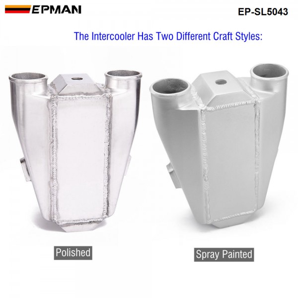 EPMAN -Universal Aluminum Water To Air Turbo Intercooler Front Mount 9.5" X 11" X 3.5" Inlet/Outlet: 2.5" EP-SL5043 EPMAN -Universal Aluminum Water To Air Turbo Intercooler Front Mount 9.5" X 11" X 3.5" Inlet/Outlet: 2.5" EP-SL5043