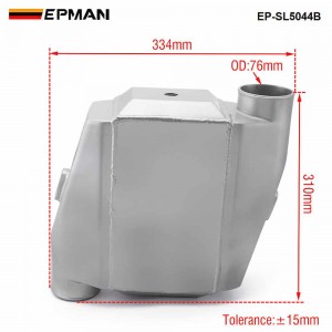 EPMAN - Universal Aluminum Bar & Plate Front Mount Water-To-Air Intercooler Inlet/Oulet 3" Core: 13.3" x12"X4.5" EP-SL5044B