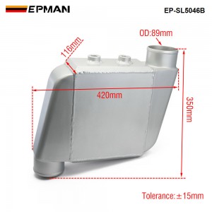 EPMAN - Air Water Liquid Intercooler Chargecooler 250mm 220mm 115mm Core Preorder Inlet/Outlet: 3.5" EP-SL5046B