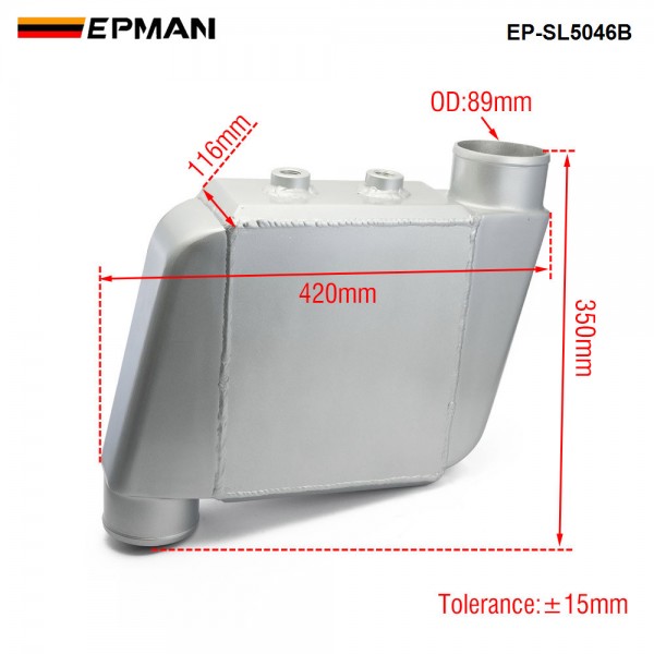 EPMAN - Air Water Liquid Intercooler Chargecooler 250mm 220mm 115mm Core Preorder Inlet/Outlet: 3.5" EP-SL5046B