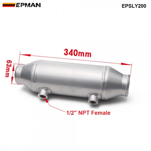 EPMAN Barrel Style Cooler Liquid to Air Intercooler 4" x8" ID/OD 2.5" For Supercharger Engine EPSLY200