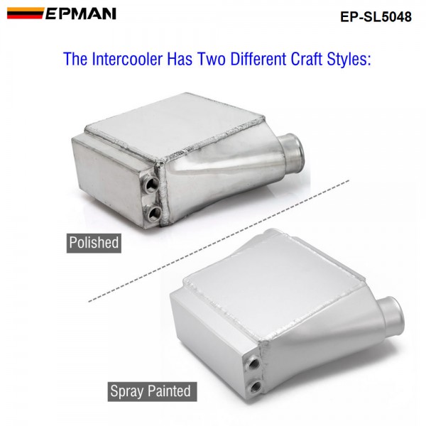 EPMAN Universal Aluminum 15" x 11" x 4.5" Bar & Plate Front Mount Water-To-Air Intercooler Inlet/Outlet: 2.5" EP-SL5048