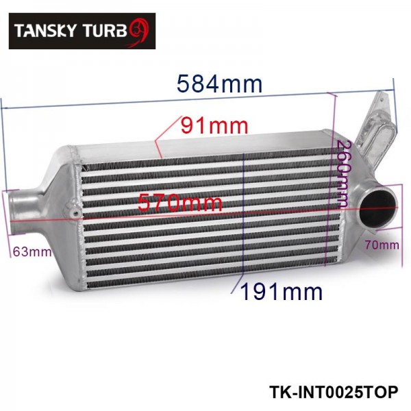 TANSKY Top Mount Bolt-On Aluminum Turbo Intercooler For Subaru Impreza WRX EJ25 GH GRB GEE 08-14 TK-INT0025TOP