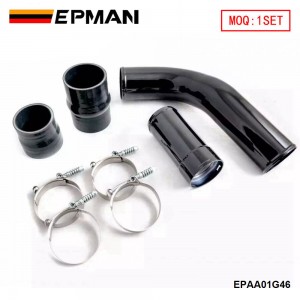 EPMAN Black Hot Side Intercooler Billet Aluminum Pipe Boot Kit W Silicon hose and Clamp For Ford 6.7L Powerstroke Diesel 11-16 EPAA01G46