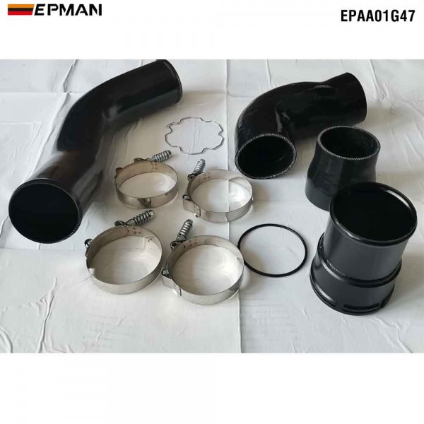 EPMAN Aluminum Cold Side Intercooler Pipe Boot Kit W Silicon Hose & Clamp For Ford 6.7L Diesel Powerstroke 11-16 EPAA01G47