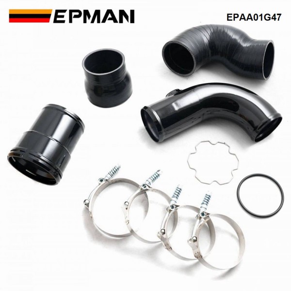 EPMAN Aluminum Cold Side Intercooler Pipe Boot Kit W Silicon Hose & Clamp For Ford 6.7L Diesel Powerstroke 11-16 EPAA01G47