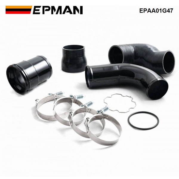 EPMAN Aluminum Cold Side Intercooler Pipe Boot Kit W Silicon Hose & Clamp For Ford 6.7L Diesel Powerstroke 11-16 EPAA01G47