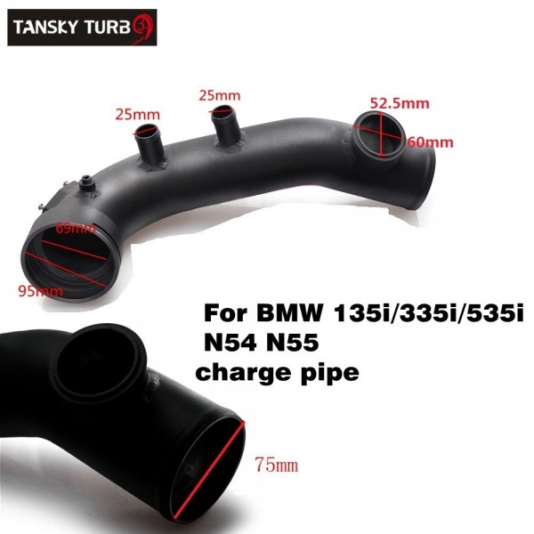 TANSKY - Black Intake Charge pipe Aluminum OEM Replacement For BMW 335i xi E82 E90 E92 E92 E93 E91 E88 TK-BWTK001P