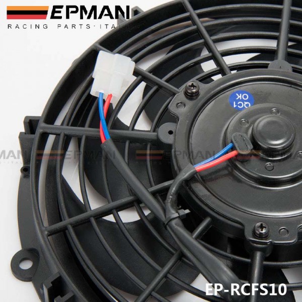 EPMAN UNIVERSAL SLIM 10"  70 W PULL/PUSH RADIATOR ENGINE BAY COOLING FAN+MOUNTING KIT BLACK EP-RCFS10F