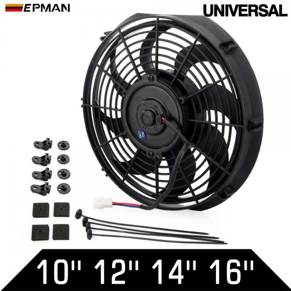 EPMAN 10" 12" 14" 16" Universal Slim Pull Push Racing Electric Radiator Engine Cooling Fan EPMAN 10" 12" 14" 16" Universal Slim Pull Push Racing Electric Radiator Engine Cooling Fan