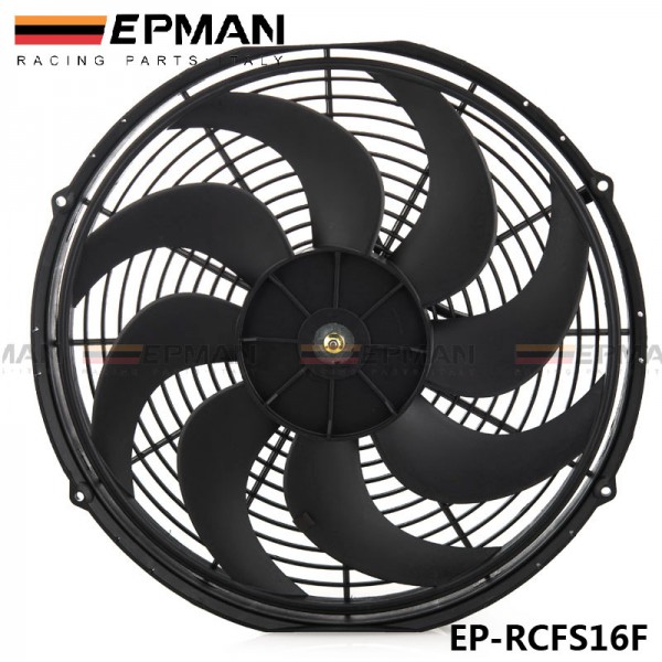 Black 16/" High Performance Electric Cooling Pull Slim Radiator Fan For Subaru