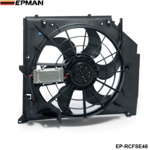 EPMAN - Radiator Condenser Cooling Fan (Brush Motor) For BMW 3 Series E46 99-06 325i 328i 330i 17117561757 EP-RCFSE46