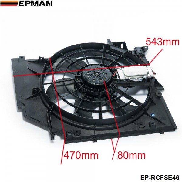 EPMAN - Radiator Condenser Cooling Fan (Brush Motor) For BMW 3 Series E46 99-06 325i 328i 330i 17117561757 EP-RCFSE46 EPMAN - Radiator Condenser Cooling Fan (Brush Motor) For BMW 3 Series E46 99-06 325i 328i 330i 17117561757 EP-RCFSE46