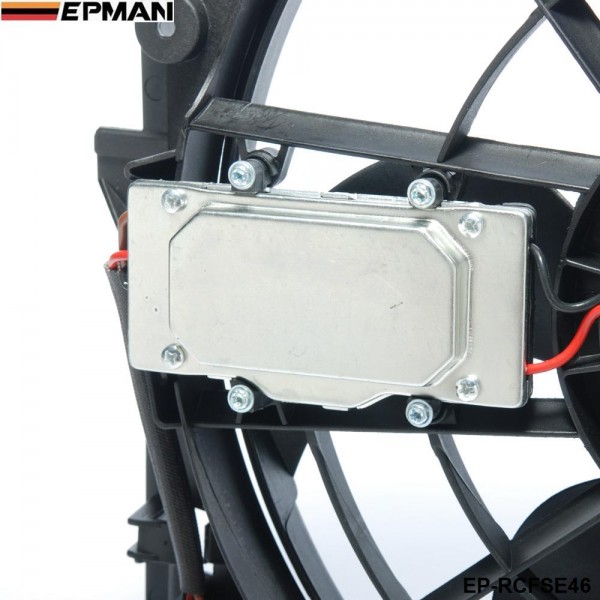 EPMAN - Radiator Condenser Cooling Fan (Brush Motor) For BMW 3 Series E46 99-06 325i 328i 330i 17117561757 EP-RCFSE46
