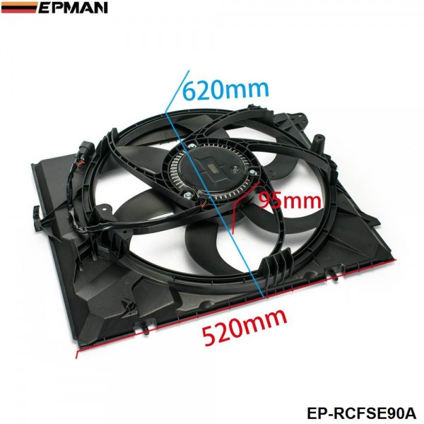 EPMAN -Radiator Cooling Fan Assembly For 08-10 BMW 128i 325i 328i Z4 330i 330Xi N52 (Fits: More than one vehicle) EP-RCFSE90A EPMAN -Radiator Cooling Fan Assembly For 08-10 BMW 128i 325i 328i Z4 330i 330Xi N52 (Fits: More than one vehicle) EP-RCFSE90A