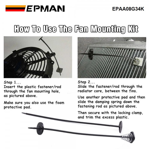 EPMAN Fan Mounting Kit,1Set Electric Radiator Fan Mounting Kit Compatible for Electric Cooling Fan and Transmission Cooler EPAA08G34K EPMAN Fan Mounting Kit,1Set Electric Radiator Fan Mounting Kit Compatible for Electric Cooling Fan and Transmission Cooler EPAA08G34K