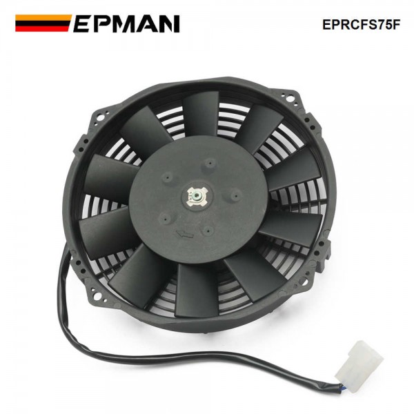 EPMAN 7.5″ Low Profile Puller Straight Blade 12 V Waterproof RPM4300 Electric Radiator Engine Cooling Fan EPRCFS75F