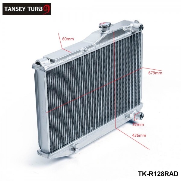 TANSKY 52mm 2 Rows Aluminum Radiator For Toyota Corolla AE86 TK-R128RAD