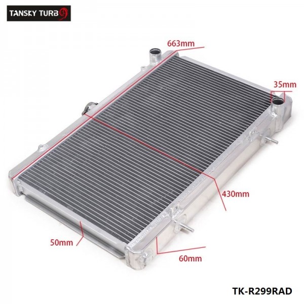 TANSKY Performance 50mm 2 Row Alloy aluminum radiator For Nissan Skyline R32 RB20/25 89-93 Manual TK-R299RAD