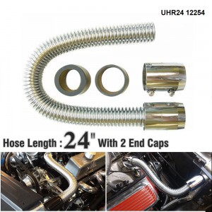 Ultra Radiator Hose 24" With 2 End Caps Stainless Steel Radiator Flexible Coolant Water Hose Kit Universal UHR24 12254