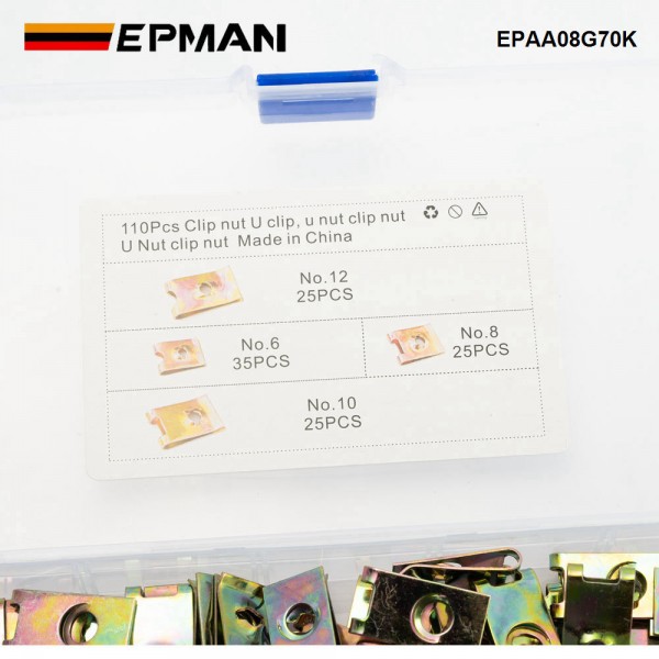 EPMAN 110PCS Screw and Nut Clip Set Interior Trim Fastener Clips For Vehicle EPAA08G70K