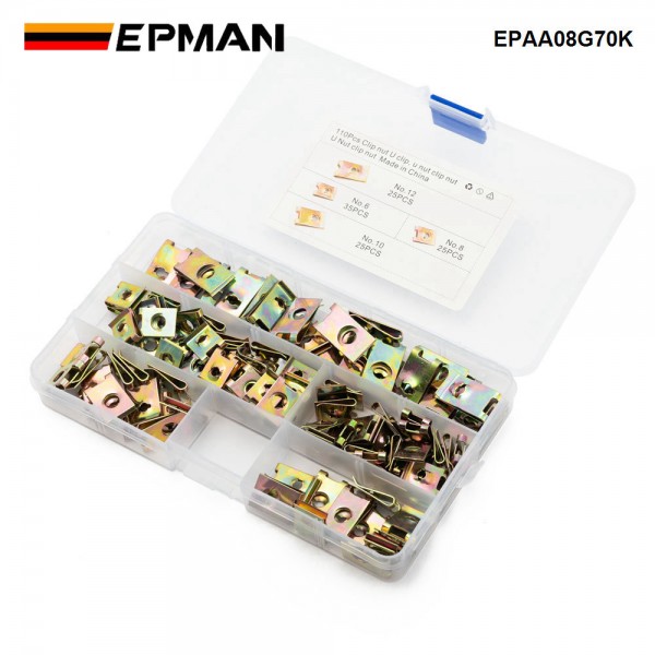 EPMAN 110PCS Screw and Nut Clip Set Interior Trim Fastener Clips For Vehicle EPAA08G70K