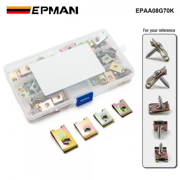 EPMAN 110PCS Screw and Nut Clip Set Interior Trim Fastener Clips For Vehicle EPAA08G70K