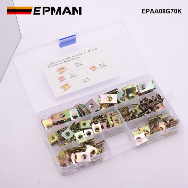 EPMAN 110PCS Screw and Nut Clip Set Interior Trim Fastener Clips For Vehicle EPAA08G70K