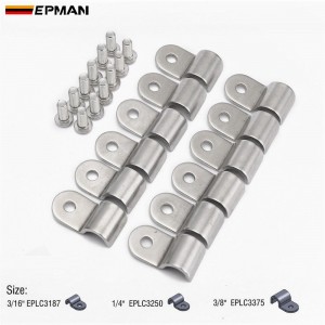 EPMAN SS Single Line Clamps 3/8"&3/16"& 1/4" Fuel Line Clamp 12 pcs  Modified Fits Fuel, Air, Electrical, Brake, Lines 