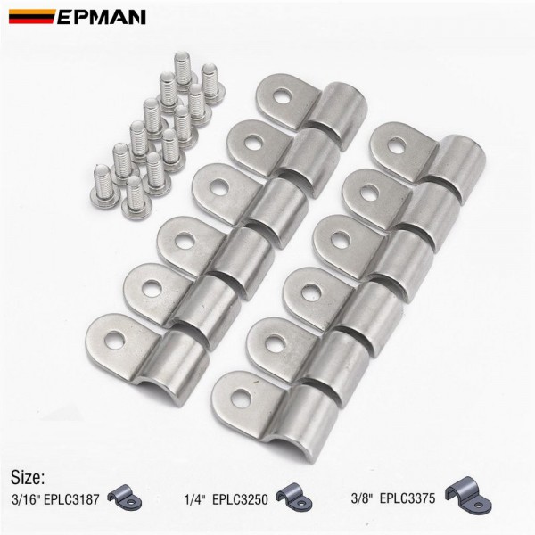 EPMAN SS Single Line Clamps 3/8"&3/16"& 1/4" Fuel Line Clamp 10 pcs Modified Fits Fuel, Air, Electrical, Brake, Lines EPLC3375 EPLC3187 EPLC3250 EPMAN SS Single Line Clamps 3/8"&3/16"& 1/4" Fuel Line Clamp 10 pcs Modified Fits Fuel, Air, Electrical, Brake, Lines EPLC3375 EPLC3187 EPLC3250