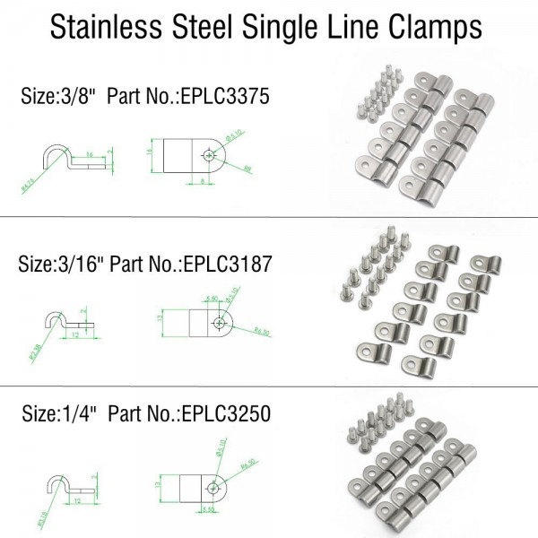 EPMAN SS Single Line Clamps 3/8"&3/16"& 1/4" Fuel Line Clamp 10 pcs Modified Fits Fuel, Air, Electrical, Brake, Lines EPLC3375 EPLC3187 EPLC3250 EPMAN SS Single Line Clamps 3/8"&3/16"& 1/4" Fuel Line Clamp 10 pcs Modified Fits Fuel, Air, Electrical, Brake, Lines EPLC3375 EPLC3187 EPLC3250